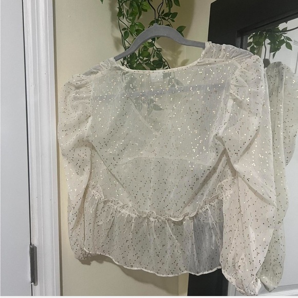 Aritzia Sunday Best Glitter Sheer Top - Picture 6 of 6